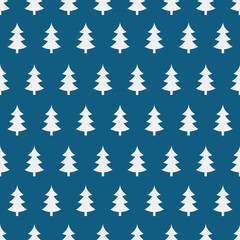 Obraz premium Abstract Christmas seamless pattern with decorative Christmas tree. Print for greeting cards, fabric or wrapping paper designs. Eps 10 vector illustration.