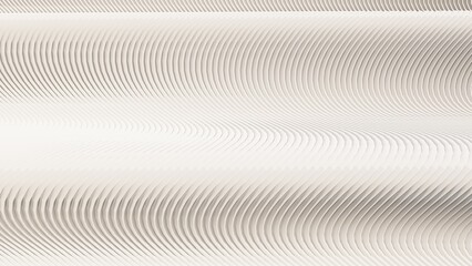 Abstract white background smooth waves 3d render