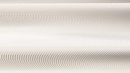 Abstract white background smooth waves 3d render