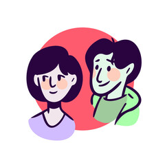 Hand drawn cartoon romance illustration