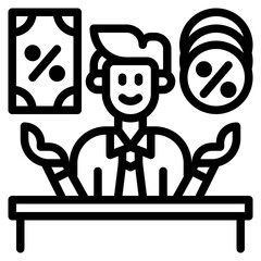 business man outline style icon