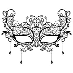 Luxurious lace mask. Vector illustration.