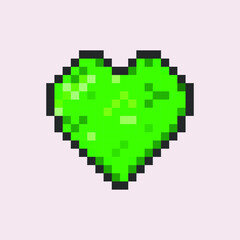 pixel heart pixel art illustration green