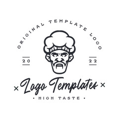 chef character logo. chef logo template.