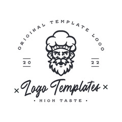 chef character logo. chef vector logo.