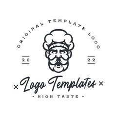 head chef character vector logo.