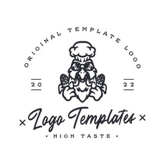 chef chicken character logo. chef animal logo template.