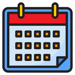 calendar color line style icon