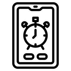 alarm outline style icon