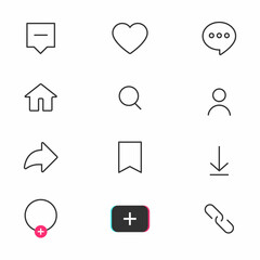 icon app. Social media template isolated on background. illustration.