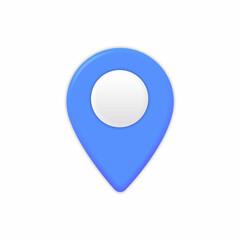 Blue Map location pointer 3d pin. Navigation icon for web, banner, logo or badge Illustration