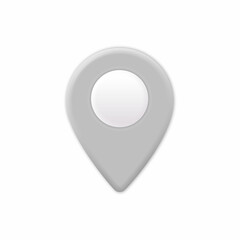 Grey Map location pointer 3d pin. Navigation icon for web, banner, logo or badge. Illustration