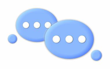 Button blue speech bubbles icon on white background