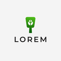 Creative Utensil Spatula Kitchen and Leaf Logo Design Ideas