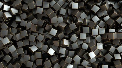 3d render. Abstract tech cubes background