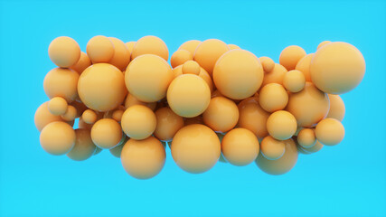 3d render. Abstract of spheres different sizes