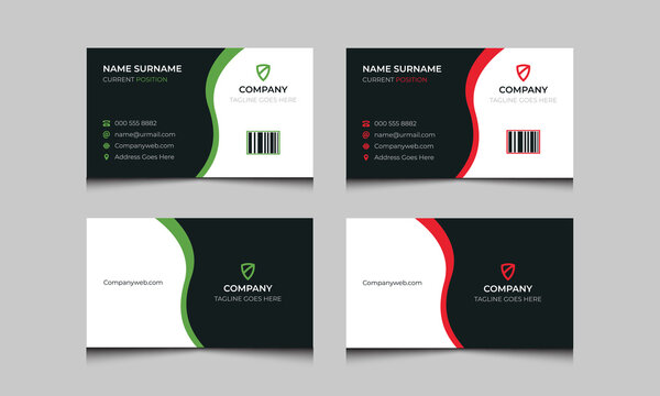 Simple unique professional elegant minimal clean modern creative corporate business card design template for your company. 