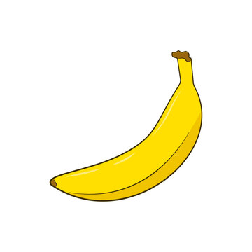Banana. Cartoon. Vector illustration. Isolated on white background