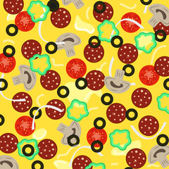 seamless pattern, pizza