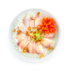 Fototapeta na wymiar Izumidai Fish Porridge (Tilapia) Breakfast Dish Morning Menu