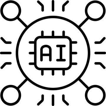 ai chip connected network outline clip art preview