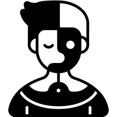 cyborg glyph icon