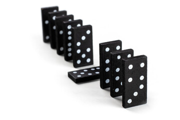 Domino tiles on white background. Board game
