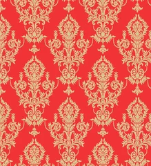 Gordijnen Vector Seamless Holiday Pattern .Seamless pattern with damask ornament. Vector vintage floral seamless pattern element. © AZIZ STUDIO