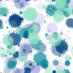 Paint stains seamless splatter, spray blots, spots