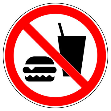 vsrr96 VectorSignRoundRed vsrr - german: Essen und Getränke verboten . english: prohibition sign . no eating and no drinking allowed . vector graphic sign . transparent . AI 10 / EPS 10 . g11191