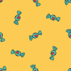 Turquoise Candy Seamless Pattern