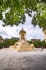 Fototapeta na wymiar Fontaine Saint-Sulpice, Paris, France 