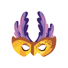 golden mardi gras mask icon