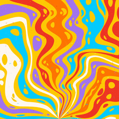 Abstract psychedelic groovy background.