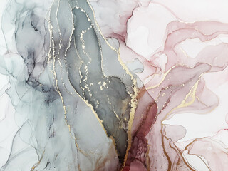 Abstraction. Alcohol mascara on synthetic white paper