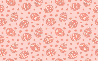 Orange ornamental Easter Egg pattern. Simple small egg vector seamless pattern