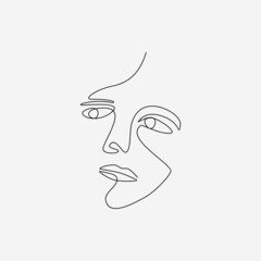Continuous Line Drawing Minimalist Female Beauty