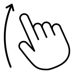 Flick Up Hand Gesture Flat Icon Isolated On White Background
