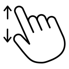 Zoom In Hand Gesture Flat Icon Isolated On White Background