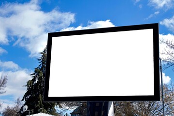 Blank white billboard. Mockup billboard template. Copy space.
