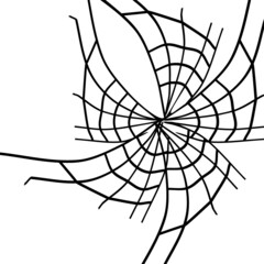 Obraz premium Cartoon spider web isolated on white background