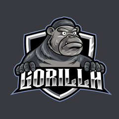 gorilla mascot esport logo illustration