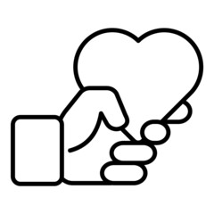 Heart In Hand Flat Icon Isolated On White Background