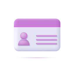 3d cartoon style business card. Vector