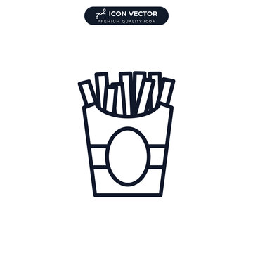 French Fries icon symbol template for graphic and web design collection logo vector illustration