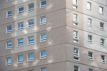 High rise council flat in deprived poor housing estate in Glasgow