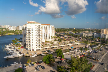 Naklejka premium Fort Lauderdale Marina From Above with yachts