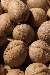 Background from walnuts. Walnuts close-up.