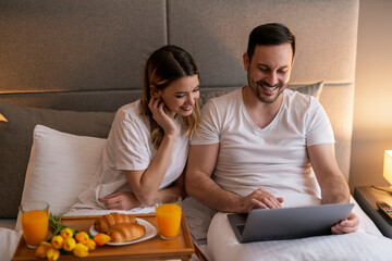 Young couple in bedroom