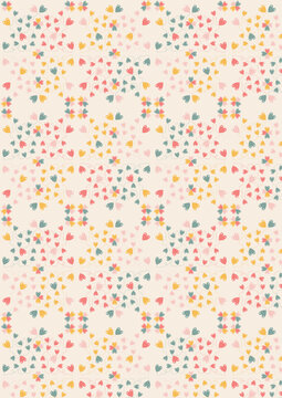 Fond de petits coeurs couleur pastel